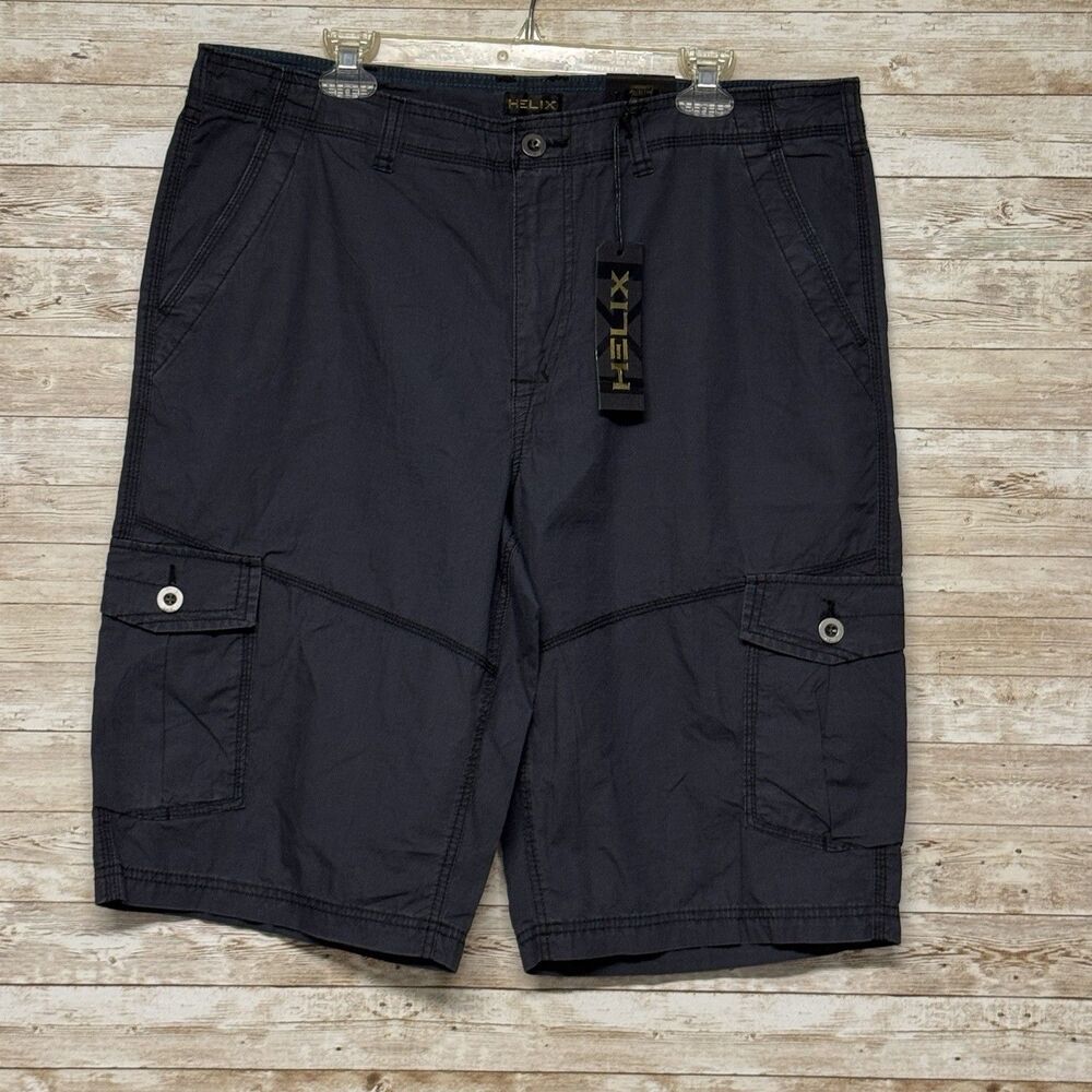 Helix Instinct Mini Ripstop Cargo Shorts Dark Gray Mens 38 Lightweight NWT
